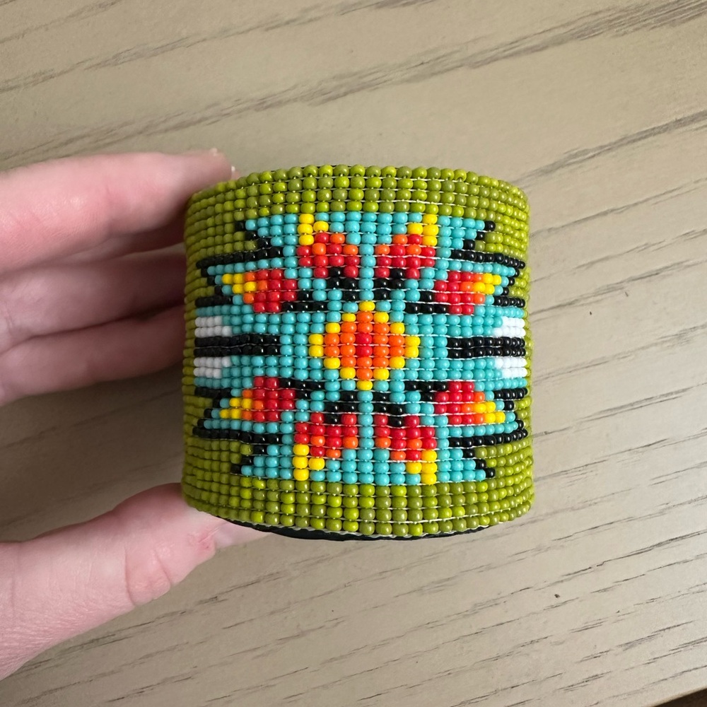 Colorful Beaded Cuff Bracelet